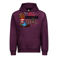 Mauve Wine all american girl Urban Hoodie - RacoonDesign