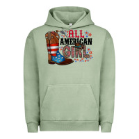 Pigment Oil Green all american girl Urban Hoodie - RacoonDesign