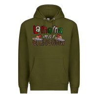 Army Green la mama mas chingona Premium Hoodie - CowhideDigitalArt