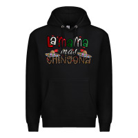 Black la mama mas chingona Premium Hoodie - CowhideDigitalArt