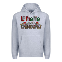 Heather Grey la mama mas chingona Premium Hoodie - CowhideDigitalArt