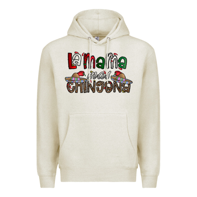 La Mama Mas Chingona Premium Hoodie by CowhideDigitalArt | Teevron