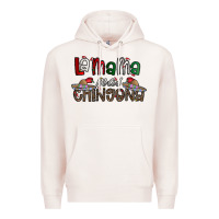 Pale Pink la mama mas chingona Premium Hoodie - CowhideDigitalArt