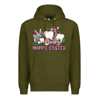Army Green Happy Easter teeth Premium Hoodie - OliviaCreatesArt