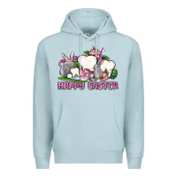 Blue Mist Happy Easter teeth Premium Hoodie - OliviaCreatesArt