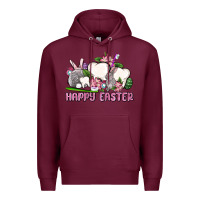 Burgundy Happy Easter teeth Premium Hoodie - OliviaCreatesArt