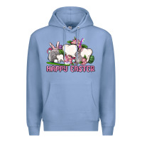 Colony Blue Happy Easter teeth Premium Hoodie - OliviaCreatesArt