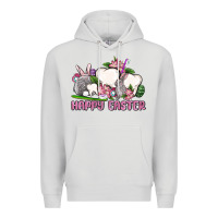 Dove Grey Happy Easter teeth Premium Hoodie - OliviaCreatesArt