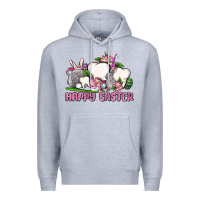 Heather Grey Happy Easter teeth Premium Hoodie - OliviaCreatesArt