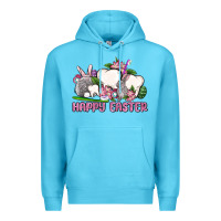 Ocean Blue Happy Easter teeth Premium Hoodie - OliviaCreatesArt