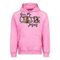 Fuchsia Pink give me coffee jesus Urban Hoodie - CowhideDigitalArt
