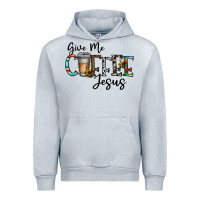 Heather Grey give me coffee jesus Urban Hoodie - CowhideDigitalArt