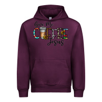 Mauve Wine give me coffee jesus Urban Hoodie - CowhideDigitalArt