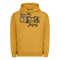 Pigment Peanut Butter give me coffee jesus Urban Hoodie - CowhideDigitalArt
