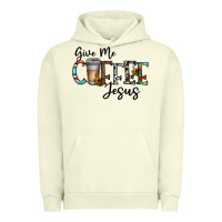 Pigment Pistachio give me coffee jesus Urban Hoodie - CowhideDigitalArt