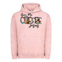 Pigment Salmon give me coffee jesus Urban Hoodie - CowhideDigitalArt