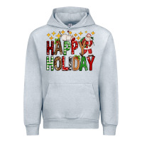 Heather Grey happy holiday christmas Urban Hoodie - FaDigitalArtStudio