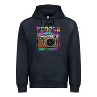 Navy i shoot people tie dye gemstone vintage camera Urban Hoodie - FaDigitalArtStudio