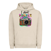 Pigment French Oak i shoot people tie dye gemstone vintage camera Urban Hoodie - FaDigitalArtStudio