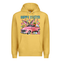 Antique Gold Happy Easter truck Premium Hoodie - OliviaCreatesArt