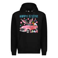 Black Happy Easter truck Premium Hoodie - OliviaCreatesArt