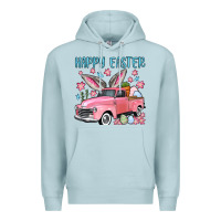 Blue Mist Happy Easter truck Premium Hoodie - OliviaCreatesArt