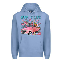 Colony Blue Happy Easter truck Premium Hoodie - OliviaCreatesArt