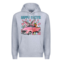 Heather Grey Happy Easter truck Premium Hoodie - OliviaCreatesArt