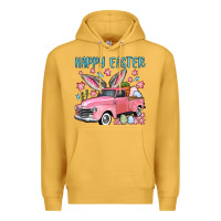 Mustard Happy Easter truck Premium Hoodie - OliviaCreatesArt