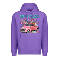 Purple Happy Easter truck Premium Hoodie - OliviaCreatesArt