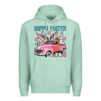 Seafoam Happy Easter truck Premium Hoodie - OliviaCreatesArt