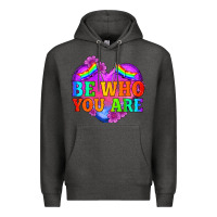 Charcoal Heather be who you are Premium Hoodie - HRA Design Shop