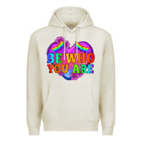 Oatmeal Heather be who you are Premium Hoodie - HRA Design Shop