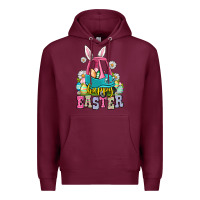Burgundy Happy Easter toddler car Premium Hoodie - OliviaCreatesArt