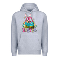 Heather Grey Happy Easter toddler car Premium Hoodie - OliviaCreatesArt