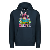 Navy Happy Easter toddler car Premium Hoodie - OliviaCreatesArt