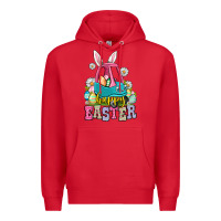 Red Happy Easter toddler car Premium Hoodie - OliviaCreatesArt