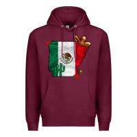 Burgundy mexica oklahama Premium Hoodie - CowhideDigitalArt