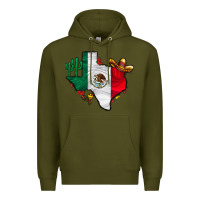 Army Green mexica texas Premium Hoodie - CowhideDigitalArt