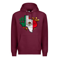 Burgundy mexica texas Premium Hoodie - CowhideDigitalArt