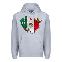 Heather Grey mexica texas Premium Hoodie - CowhideDigitalArt