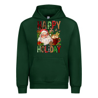 Forest Green happy holiday santa claus christmas Urban Hoodie - FaDigitalArtStudio