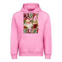 Fuchsia Pink happy holiday santa claus christmas Urban Hoodie - FaDigitalArtStudio