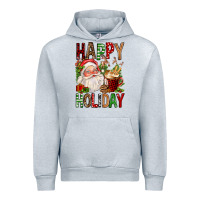 Heather Grey happy holiday santa claus christmas Urban Hoodie - FaDigitalArtStudio