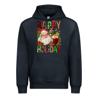 Navy happy holiday santa claus christmas Urban Hoodie - FaDigitalArtStudio