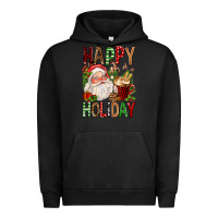 Pigment Black happy holiday santa claus christmas Urban Hoodie - FaDigitalArtStudio