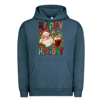 Pigment Midnight Navy happy holiday santa claus christmas Urban Hoodie - FaDigitalArtStudio