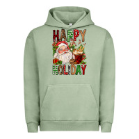 Pigment Oil Green happy holiday santa claus christmas Urban Hoodie - FaDigitalArtStudio