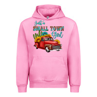 Fuchsia Pink just a small town girl with car Urban Hoodie - HRA Design Shop
