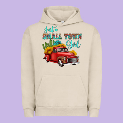 Just A Small Town Girl With Car Urban Hoodie Designed By Hra Design Shop
